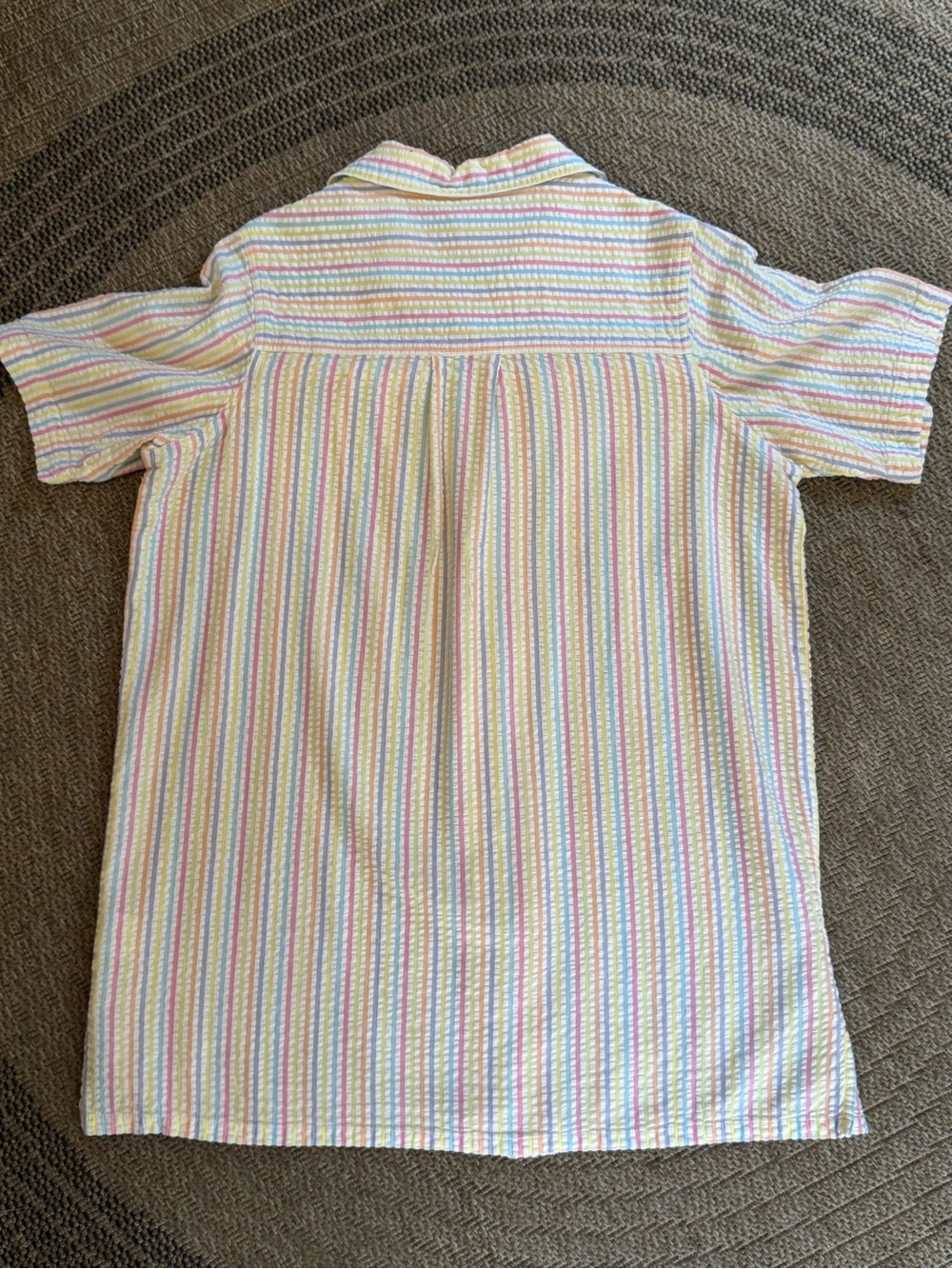 Roaman's Pastel candy Stripe Cotton Seersucker Button Down Shirt blouse 22W - Picture 3 of 11